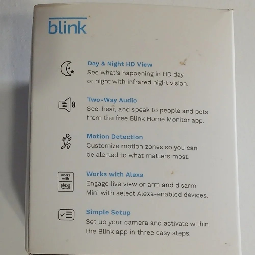 Blink Mini Indoor Plug-In HD Smart Security Camera - Black
